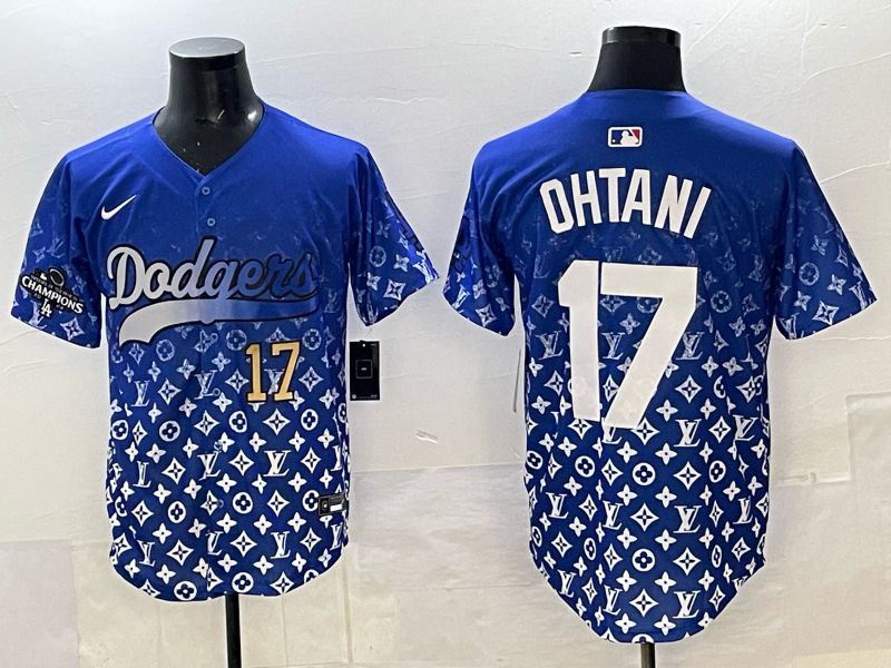 Men Los Angeles Dodgers #17 Ohtani Blue Nike 2025 MLB jersey 014